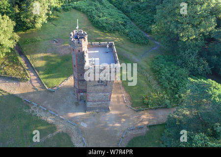 areial view of leith hill tower on the surrey hills near dorking surrey Stock Photo