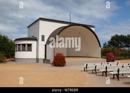 Music Pavilion of Zinnowitz baltic coast, Germany. Zinnowitz is a Spa town in Mecklenburg on the German island of Usedom on the Baltic Sea. Stock Photo