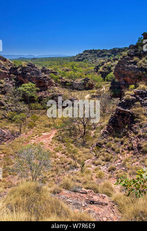 Sandstone rocks, Mirima or Hidden Valley National Park, Kununurra, Western Australia, August 2007 Stock Photo