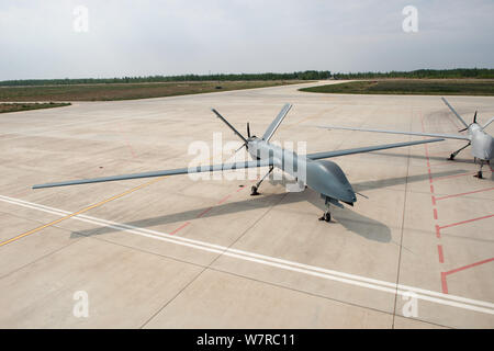 Cai Hong-4 (CH-4) unmanned aerial vehicles (UAVs) developed by designed and built by China Academy of Aerospace Aerodynamics (CAAA, also known as the Stock Photo