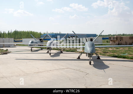 Cai Hong-4 (CH-4) unmanned aerial vehicles (UVAs) developed by designed and built by China Academy of Aerospace Aerodynamics (CAAA, also known as the Stock Photo