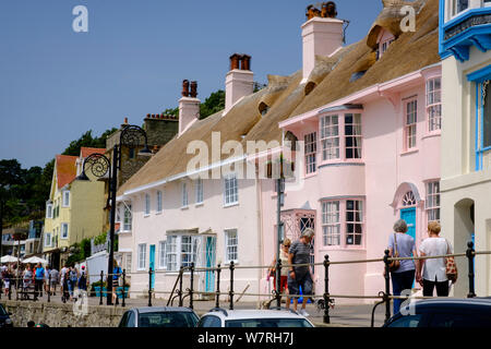 Thatched Cottages Lyme Regis Dorset England Stock Photo