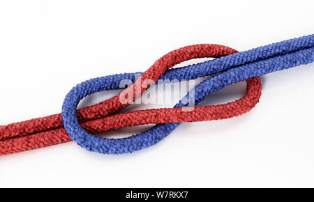 Rope knot isolated on white background. 3D illustration. Stock Photo