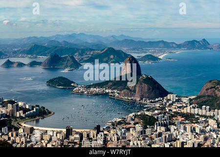 Sugar Loaf Mountain seen from the Corcovado Mountain, Rio de Janeiro Stock Photo