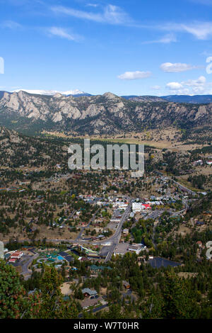 Estes Town, Estes Park, Larimer County, Rocky Mountains, Colorado, United States, September 2009. Stock Photo