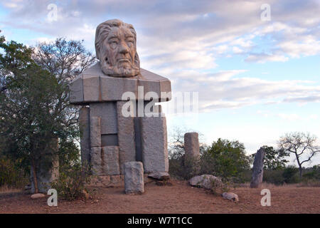 Statue commemorating Paul Kruger, founder of Kruger National Park outside Paul Kruger gate entrance, South Africa Stock Photo