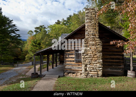 The historic Hutchinson Homestead, Stone Mountain State Park. North Carolina, USA, October 2013. Stock Photo