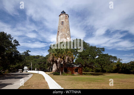 Old Baldy Lighthouse on Bald Head Island. North Carolina, USA, October 2013. Stock Photo