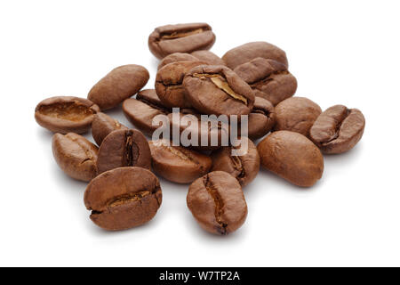 Roasted coffee beans isolated on white background Stock Photo