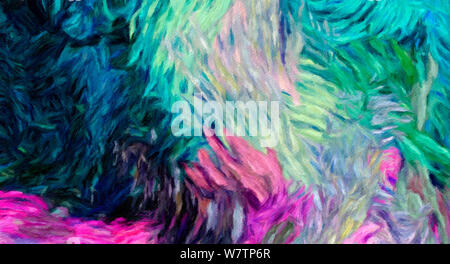 Abstract watercolor background. Acrylic design elements. Fashion pattern texture. Fantasy style artistic graphic painting. Creative desktop wallpaper. Stock Photo
