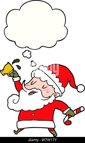 cartoon santa claus with hot cocoa with thought bubble Stock Vector