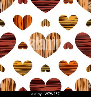 Multicolor hearts. Vector illustration. Seamless pattern background. Tissue decor Stock Vector
