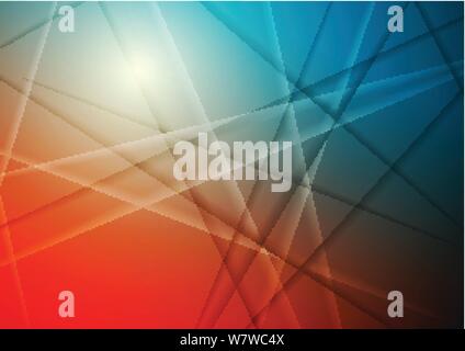 Bright orange and blue abstract stripes background. Vector design illustration Stock Vector