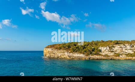 Cala Mendia sea view panorama with blue sky in summer Stock Photo