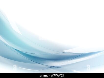 Abstract blue soft elegant waves background. Modern wavy vector design Stock Vector