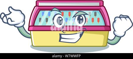 Successful ice cream freezer in a cartoon Stock Vector