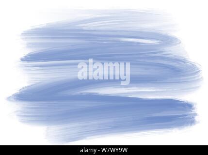 blue hand drawn oil paint zig zag brush stroke pattern on white background Stock Photo