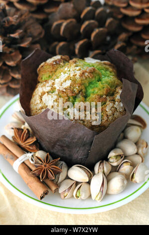 muffin with nuts and spice for Holiday morning Stock Photo