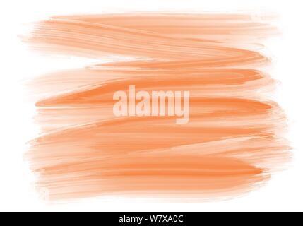 orange hand drawn oil paint zig zag brush stroke pattern on white background Stock Photo