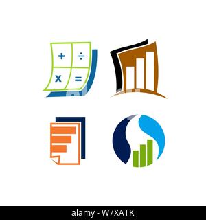 Accounting Tax Financial Business Logo Design Set Template Vector Stock Vector