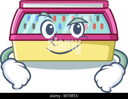 Smirking ice cream freezer in a cartoon Stock Vector