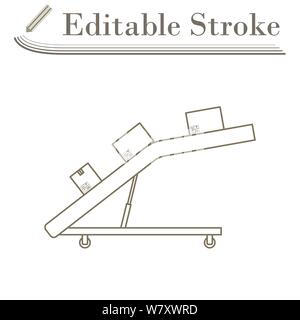 Warehouse Transportation System Icon. Editable Stroke Simple Design. Vector Illustration. Stock Vector
