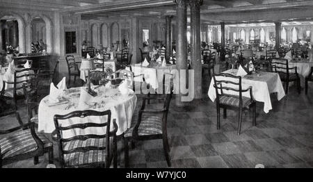 Dining Room On The Cunard Line Queen Elizabeth Ship Stock Photo - Alamy