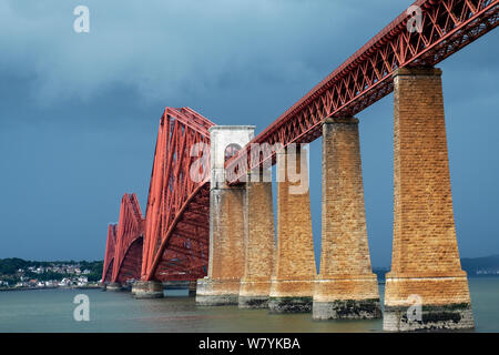 The iconic Forth Rail Bridge at South Queensferry Scotland. Stock Photo