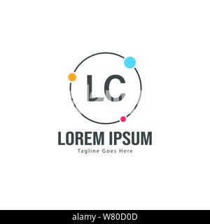 Initial LC logo template with modern frame. Minimalist LC letter logo vector illustration design Stock Vector