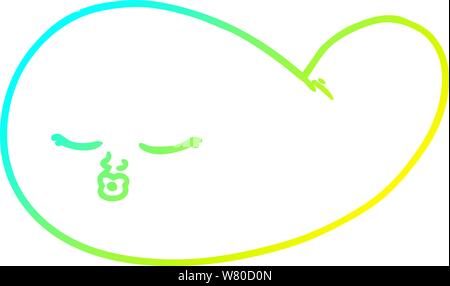 cold gradient line drawing of a cartoon gall bladder Stock Vector