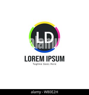 Initial LD logo template with modern frame. Minimalist LD letter logo vector illustration design Stock Vector