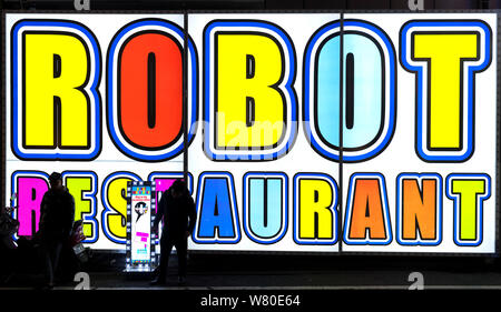 Sign for the Robot Restaurant in the Kabukichō district, Shinjuku, Tokyo, Japan Stock Photo