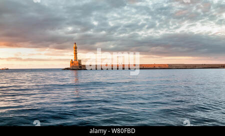 beautiful lighthouse on Crete Stock Photo
