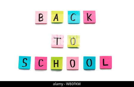 Diversed stickers with black text on white background Stock Photo
