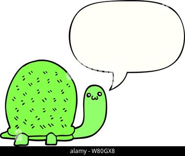 cute cartoon turtle with speech bubble Stock Vector