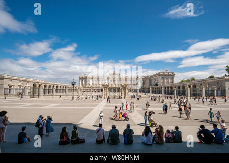 Horizontal view of the Royal Palace in Madrid. Stock Photo