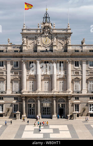 Vertical aerial view of the Royal Palace in Madrid.