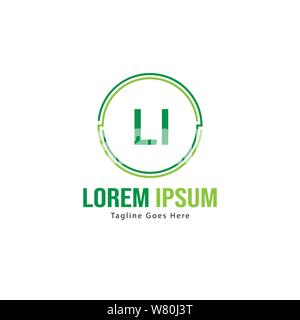 Initial LI logo template with modern frame. Minimalist LI letter logo vector illustration design Stock Vector