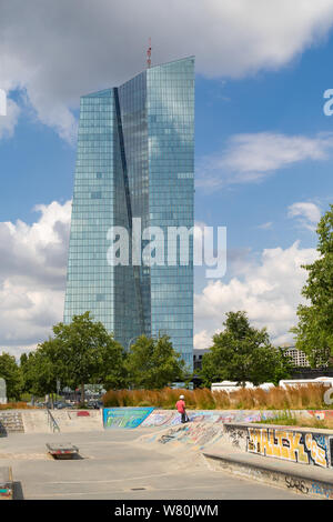 Seat of the European Central Bank (new premises) Frankfurt, Germany, Europe Stock Photo