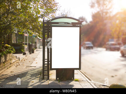 Bus Stop blank frame billboard at istanbul Stock Photo