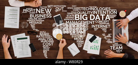 Workers in open space discussing big data processes Stock Photo