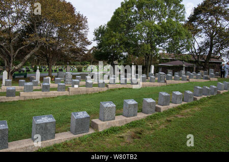 Halifax Nova Scotia Canada Cemetery RMS Titanic victims graves in the shape of a boat Fairview Lawn Cemetery history sinking by iceberg White Star Stock Photo