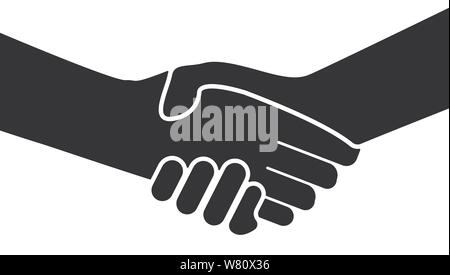 simple flat black and white handshake icon or symbol vector illustration Stock Vector