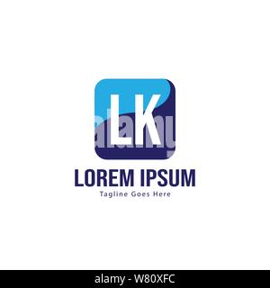 Initial LK logo template with modern frame. Minimalist LK letter logo vector illustration design Stock Vector