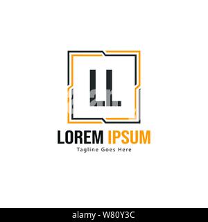 Initial LL logo template with modern frame. Minimalist LL letter logo vector illustration design Stock Vector
