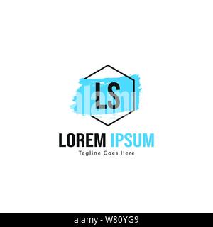 Initial LS logo template with modern frame. Minimalist LS letter logo vector illustration design Stock Vector