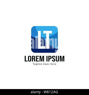 Initial LT logo template with modern frame. Minimalist LT letter logo vector illustration design Stock Vector
