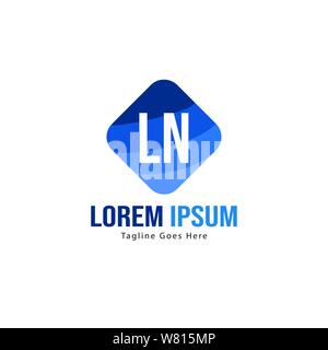 Initial LN logo template with modern frame. Minimalist LN letter logo vector illustration design Stock Vector