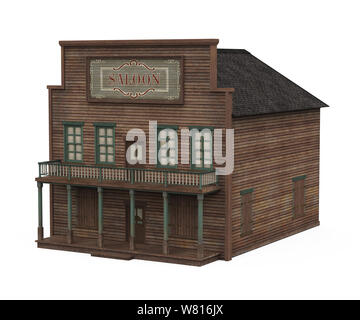 Wild West Saloon Building Isolated Stock Photo