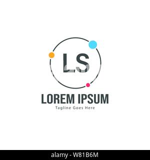 Initial LS logo template with modern frame. Minimalist LS letter logo vector illustration design Stock Vector